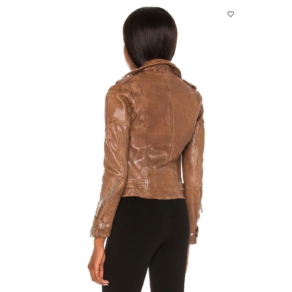 NEW w Tags LaMarque Grained Moto Leather Biker Jacket Washed All Saints Acne - Picture 7 of 9